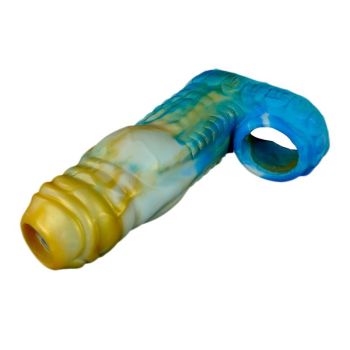 House Of Dasein Flexible Silicone Cock Extender Penis Sheath Men - Yellow/Blue