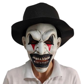 House Of Dasein Halloween Horror Soul Breaking Clown Hat Death Headset Makeup Ball Cosplay Mask - With Hood