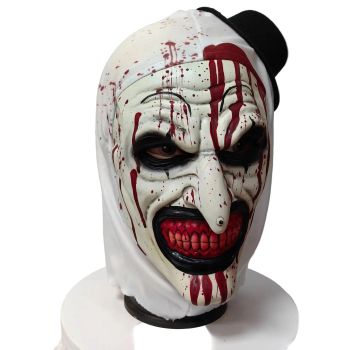 House Of Dasein Halloween Horror Soul Breaking Clown Hat Death Headset Makeup Ball Cosplay Mask - Blood-Stained Style