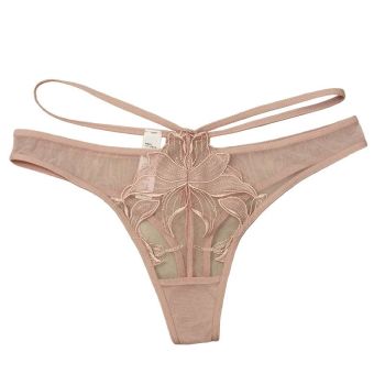 House Of Dasein Sexy Women's Underwear Thin Breathable Embroidered Lace Panties Hip-Lifting Low-Waist Plus-Size Thong - Fair Skin - L
