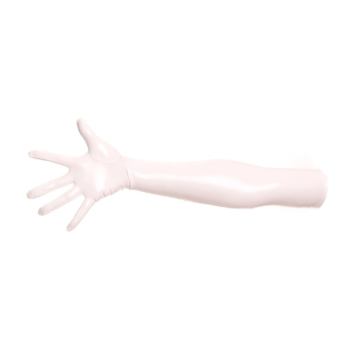 Hod Health & Home Shiny Patent Leather Faux Latex Long Gloves Cosplay Costume Fetish Bdsm - White - L (70Cm)