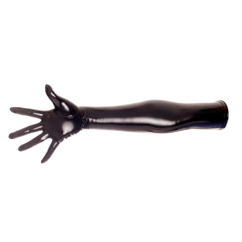 Hod Health & Home Shiny Patent Leather Faux Latex Long Gloves Cosplay Costume Fetish Bdsm - Black - L (70Cm)