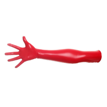 Hod Health & Home Shiny Patent Leather Faux Latex Long Gloves Cosplay Costume Fetish Bdsm - Red - M (70Cm)