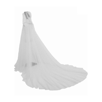 House Of Dasein Cosplay Halloween Costume Women Hooded Tulle Cape Cloak Wedding Bridals - White