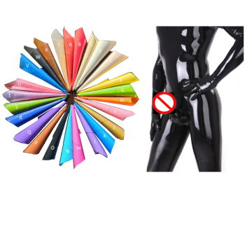 House Of Dasein Latex Fetish Catsuit Sexy Bodysuit Men Full Cover Condom Penis Sheath Adult Jumpsuit Wet Look - Custom Colour - M