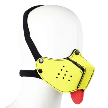 House Of Dasein Dog Bdsm Bondage Puppy Play Hoods Detachable Nose Slave Mask - Yellow