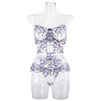 House Of Dasein Fairy Lingerie Luxury Floral Transparent Sheer Lace Bra And Panties Size Chart - S
