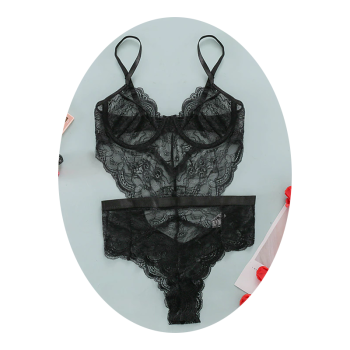 Sexy Lace Sheer Floral Backless Bodysuit Open Crotch Teddy Lingerie Women - Black - S