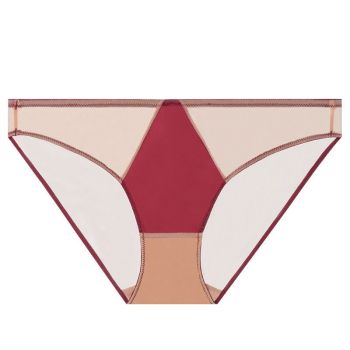 House Of Dasein Sexy Women's Underwear French Ultra-Thin Seamless Plus Size Panties With Cotton Crotch Lifting Low Waist Triangle Briefs - Red - Xl