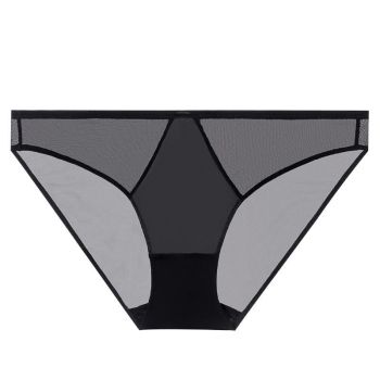 House Of Dasein Sexy Women's Underwear French Ultra-Thin Seamless Plus Size Panties With Cotton Crotch Lifting Low Waist Triangle Briefs - Black - Xl