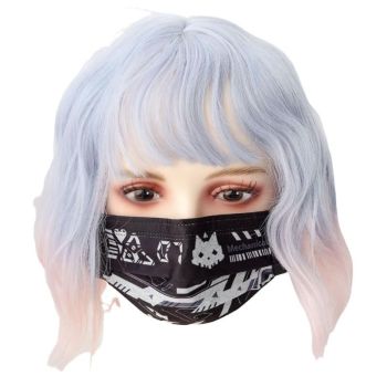 House Of Dasein Punk Anime Girls Dark Cyber Mechanical Cat Cosplay Bodysuit Swimwear Set - Swimsuit M - 5Pcs Mask A