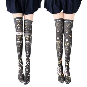 House Of Dasein Punk Anime Girls Dark Cyber Mechanical Cat Cosplay Bodysuit Swimwear Set - Swimsuit L - Only Stocking D