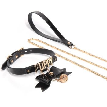 House Of Dasein Bdsm Choker With Glowing Bell Lead Rope Puppy Play Sextoy For Women Couple Collar Bondage Harness Woman Accessories Sexy Cosplay - Black