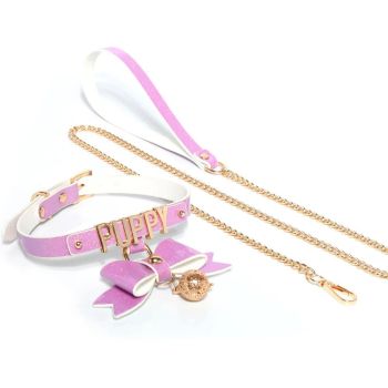 House Of Dasein Bdsm Choker With Glowing Bell Lead Rope Puppy Play Sextoy For Women Couple Collar Bondage Harness Woman Accessories Sexy Cosplay - Purple