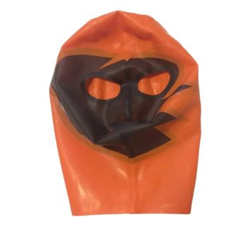 House Of Dasein Cosplay Latex Mask Rubber Fetish Fashion Hood Unisex Handmade S Lm025 - Orange - L