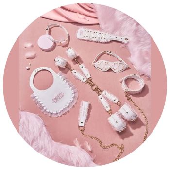 House Of Dasein Ddlg Bondage Set Cute Abdl Sexy Lace Shackles And Foot Cuffs Handcuffs Restraint Toy Sm Fetish Mouth Gag Game For Couple