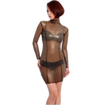 House Of Dasein Women Natural Latex Rubber Dress Transparent Black Tight Costumes Fantasy Fetish - Clear Black - Xxl