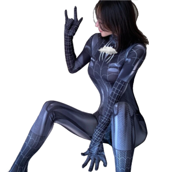 House Of Dasein Sexy Spiderman Mj Women Cosplay Zentai Suit Open Crotch Bodysuit - Black - S