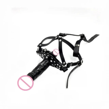 House Of Dasein Pu Leather Sensory Deprivation Head Harness Headgear Open Mouth Gag Removable Funnel Femdom Bdsm Restraint Hood Roleplay - Normal - Style B