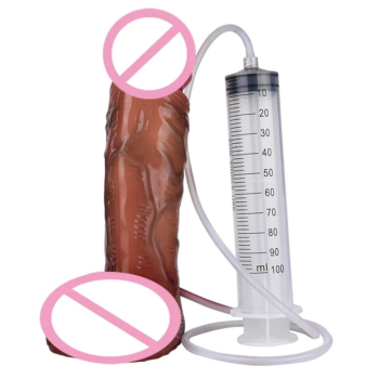 House Of Dasein Silicone Skin Touch Lifelike Squirting Penis Ejaculation Large Realistic Dildo With Sucker Sex Toys For Women Masturbator - With Syringe