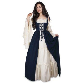 House Of Dasein S-6Xl Medieval Dress Cosplay Halloween Costume For Women Palace Carnival Party - Navy Blue - S