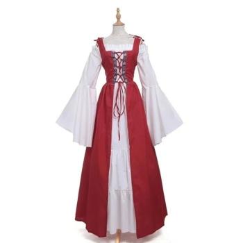 House Of Dasein S-6Xl Medieval Dress Cosplay Halloween Costume For Women Palace Carnival Party - Red - Xl