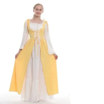 House Of Dasein S-6Xl Medieval Dress Cosplay Halloween Costume For Women Palace Carnival Party - Yellow - Xl