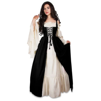 House Of Dasein S-6Xl Medieval Dress Cosplay Halloween Costume For Women Palace Carnival Party - Black - L