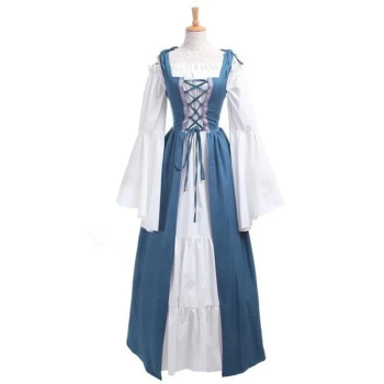 House Of Dasein S-6Xl Medieval Dress Cosplay Halloween Costume For Women Palace Carnival Party - Light Blue - Xxl