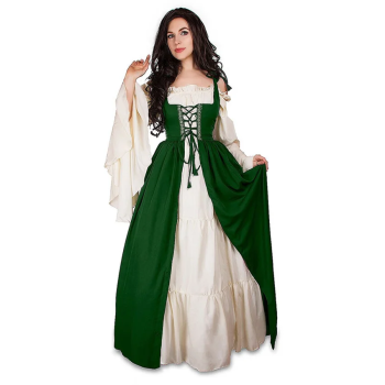 House Of Dasein S-6Xl Medieval Dress Cosplay Halloween Costume For Women Palace Carnival Party - Navy Green - L