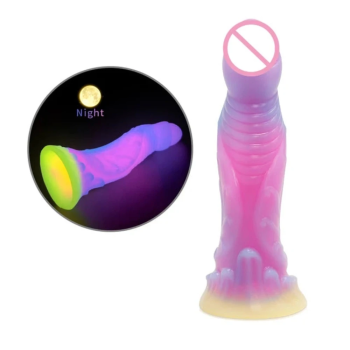 House Of Dasein Soft Silicone Luminous Monster Anal Dildo Butt Plug For Sexual Wellness - C