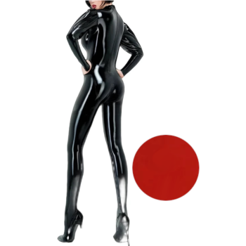 House Of Dasein Sexy Latex Gummi Catsuit With Puff Sleeves Handmade Bodysuit For Women And Men - Red - Men-Xs - Men