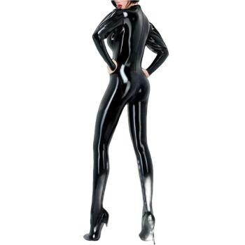 House Of Dasein Sexy Latex Gummi Catsuit With Puff Sleeves Handmade Bodysuit For Women And Men - Black - Women-S - Men