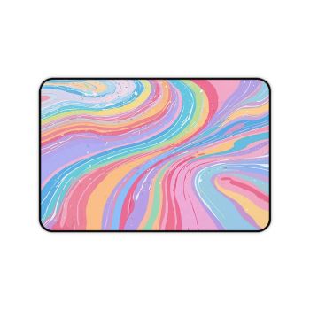 Story Nest Books Colorful Rainbow Abstract Desk Mat Vibrant Protector Mouse Pad Stylish Office Accessory Gift For Home Modern Decor - 12" Ã— 18"