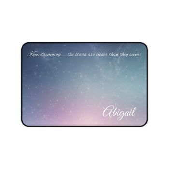 Story Nest Books Custom Name Galaxy Desk Mat Starry Quote Personalized Mouse Pad Celestial Office Decor Gift For Her 3 Sizes - 12" Ã— 18"