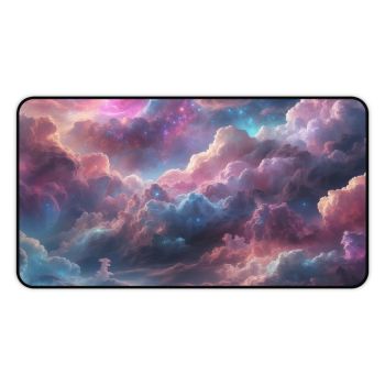 Story Nest Books Celestial Clouds Desk Mat Cosmic Colorful Gamer Fantasy Mouse Pad Home Office Decor Gift For Astronomers Aesthetic Accessories - 12" Ã— 22"