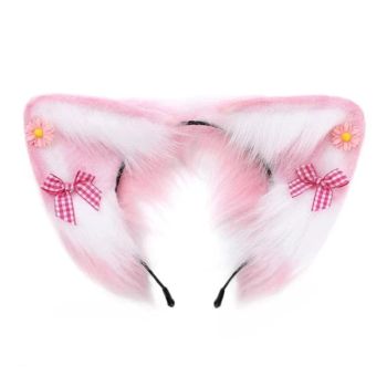 House Of Dasein Women Girls Cartoon Fox Ears Shaped Headband Plush Hair Hoop Cosplay Accessories - Style N-Adult