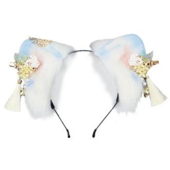 House Of Dasein Women Girls Cartoon Fox Ears Shaped Headband Plush Hair Hoop Cosplay Accessories - Style P2