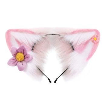 House Of Dasein Women Girls Cartoon Fox Ears Shaped Headband Plush Hair Hoop Cosplay Accessories - Style O-Adult