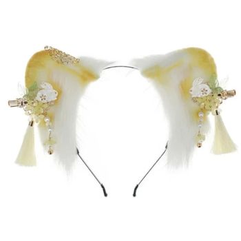 House Of Dasein Women Girls Cartoon Fox Ears Shaped Headband Plush Hair Hoop Cosplay Accessories - Style P1