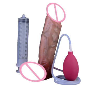 House Of Dasein Lifelike Squirting Penis Silicone Dildo With Sucker For Women Anal Plug - Style 117 Syringe And Bulb