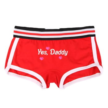 House Of Dasein Yes Daddy Cotton Underwear Boyshorts For Women Comfortable Shorts - Red - Xl