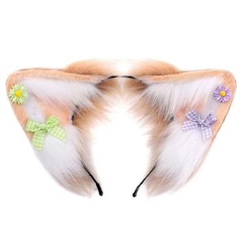House Of Dasein Women Girls Cartoon Fox Ears Shaped Headband Plush Hair Hoop Cosplay Accessories - Style A-Adult