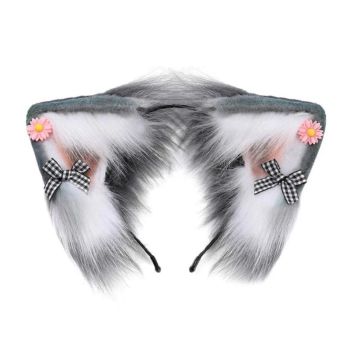 House Of Dasein Women Girls Cartoon Fox Ears Shaped Headband Plush Hair Hoop Cosplay Accessories - Style F-Children