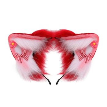 House Of Dasein Women Girls Cartoon Fox Ears Shaped Headband Plush Hair Hoop Cosplay Accessories - Style H-Children