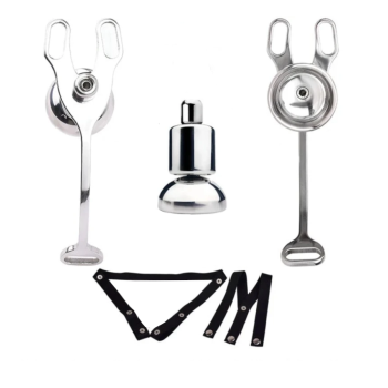 House Of Dasein Strap-Ons Stainless Steel Chastity Cages Inward Pressure Penis Lock Silicone Clit Bdsm Toy - Black Belt