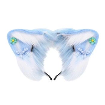 House Of Dasein Women Girls Cartoon Fox Ears Shaped Headband Plush Hair Hoop Cosplay Accessories - Style K-Adult