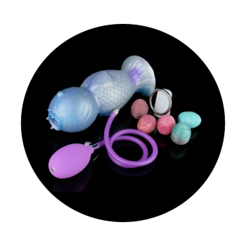 House Of Dasein Faak Fantasy Koi Pneumatic Ovipositor Anal Sex Toys Lay Eggs Dildos With Sucker Vaginal Balls Butt Plug Adult Games Masturbators - Blue
