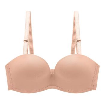 House Of Dasein Summer Smooth Anti-Slip Seamless Gathered Sexy Comfortable Daily Plus Size Single Bra - Apricot - 80B