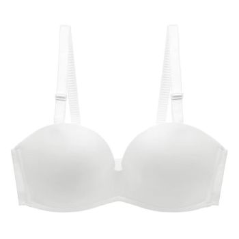 House Of Dasein Summer Smooth Anti-Slip Seamless Gathered Sexy Comfortable Daily Plus Size Single Bra - White - 80C